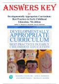 Answer Key for Developmentally Appropriate Curriculum&colon; Best Practices in Early Childhood Education&comma; 7th edition by Kostelnik&comma; Soderman
