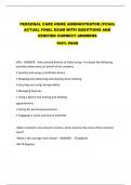 PERSONAL CARE HOME ADMINISTRATOR &lpar;PCHA&rpar;  ACTUAL FINAL EXAM 