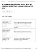 NCSBN Practice Questions 121-131 &sol;ACTUAL VERIFIED QUESTIONS AND ANWERS LATEST 2025