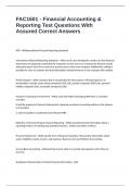 FAC1601 - Financial Accounting & Reporting Test Questions With Assured Correct Answers