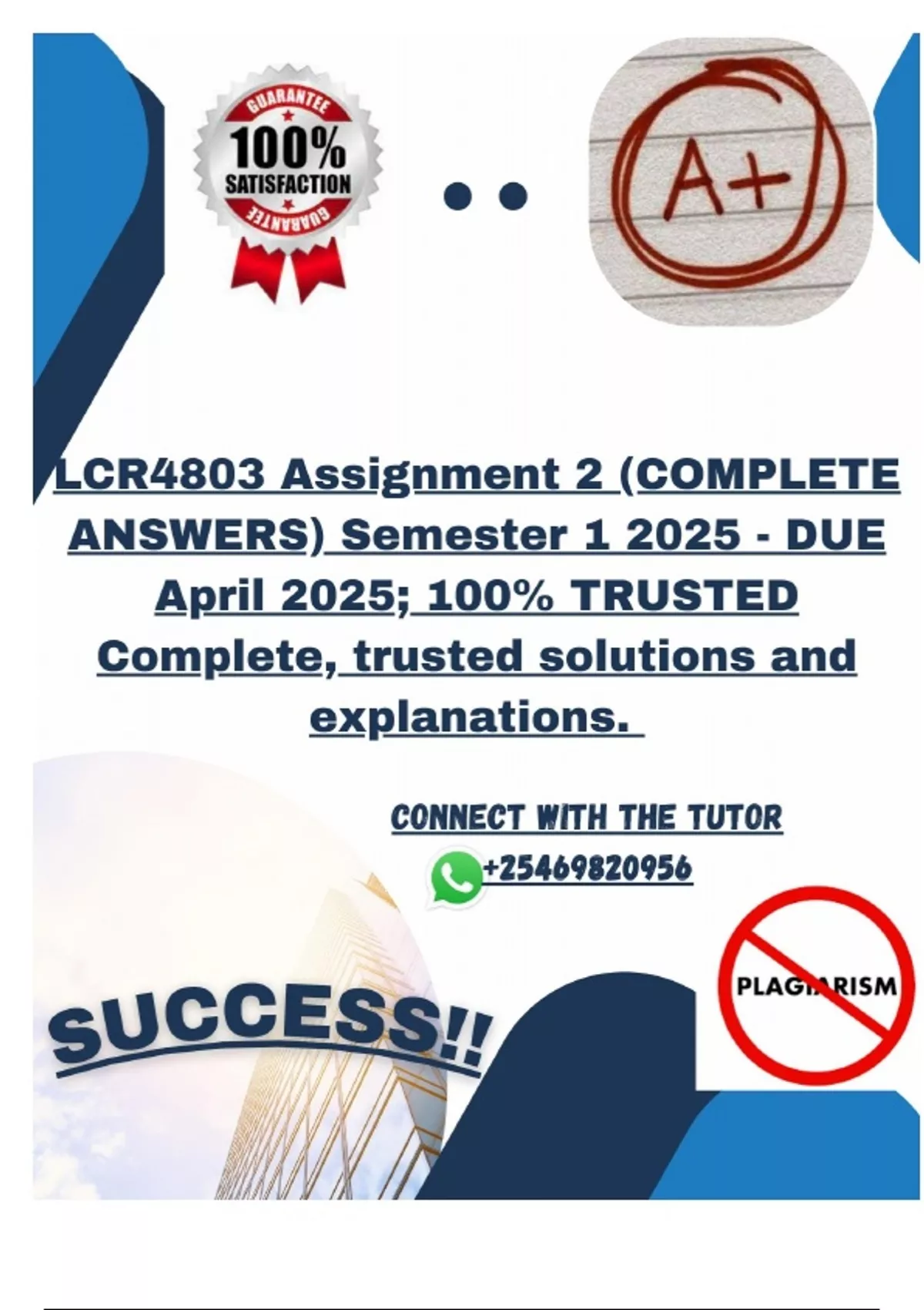 LCR4803 Assignment 2 (COMPLETE ANSWERS) Semester 1 2025 - DUE April ...