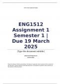 ENG1512 Assignment 1 Semester 1 &vert; Due 19 March 2025