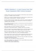 PEBLO Module 2&comma; 3&comma; And Course Post Test Exam Questions With Correct Answers