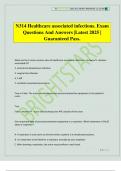N314 Healthcare associated infections&period; Exam Questions And Answers &vert;Latest 2025 &vert; Guaranteed Pass