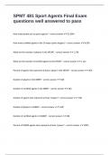 SPMT 481 Sport Agents Final Exam questions well answered to pass