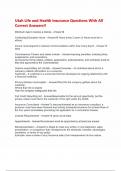 Utah Life and Health Insurance Questions With All Correct Answers&excl;&excl;