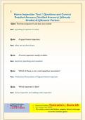 Home Inspection Test 1 Questions and Correct  Detailed Answers &lpar;Verified Answers&rpar; &vert;&vert;Already  Graded A&plus;&vert;&vert;Newest Version