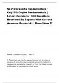 Cog170&colon; Cogito Fundamentals &sol;  Cog170&colon; Cogito Fundamentals &lpar;  Latest 2versions &vert; 300 Questions  Reveiwed By Experts With Correct  Answers Graded A&plus; &vert; Brand New &excl;&excl;&excl; 