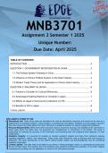 MNB3701 Assignment 2 &lpar;ANSWERS&rpar; Semester 1 2025 - DISTINCTION GUARANTEED