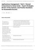 Agribusiness Management - Test 2 &sol; Newest Comprehensive Study Guide &ndash; Expert Strategies&comma; Review of Key Quizzes&comma; and Practice Questions for Guaranteed Success &emsp;