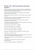 Biol 240 - UW - Final Exam questions and answers graded A&plus;
