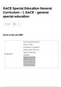 GACE - Special Education Test 081&comma; 082&comma; 581&comma; 083&comma; 084&comma; 583 Complete Compilation Review &lpar;Based off of Cirrus Study Guide&rpar; Actual Test Questions with Detailed Verified Answers & Rationales &sol; Already Graded A&period;