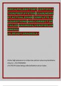 AMCA PHLEBOTOMY CERTIFICATION PREP SYSTEM EXAM NEWEST ACTUAL EXAM COMPLETE 180 QUESTIONS AND CORRECT DETAILED ANSWERS