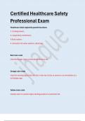 CERTIFIED HEALTHCARE SAFETY PROFESSIONAL EXAM&period; QUESTIONS WITH 100&percnt; CORRECT ANSWERS&period;
