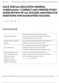 GACE SPECIAL EDUCATION GENERAL CURRICULUM &sol; CORRECT AND VERIFIED STUDY GUIDE REVIEW OF ALL QUIZZES&comma; AND PRACTICE QUESTIONS FOR GUARANTEED SUCCESS&period;