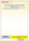Labor & Delivery Questions and Correct Detailed  Answers &lpar;Verified Answers&rpar; &vert;&vert;Already Graded  A&plus;&vert;&vert;Newest Version