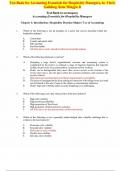 Test Bank for Accounting Essentials for Hospitality Managers&comma; 4e Chris Guilding&comma; Kate Mingjie Ji