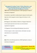 Managing & Leading Today's Police Questions and  Correct Detailed Answers &lpar;Verified Answers&rpar;  &vert;&vert;Already Graded A&plus;&vert;&vert;Newest Version