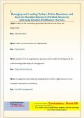 Managing and Leading Today's Police Questions and  Correct Detailed Answers &lpar;Verified Answers&rpar;  &vert;&vert;Already Graded A&plus;&vert;&vert;Newest Version