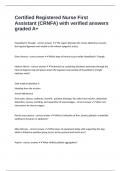 Certified Registered Nurse First Assistant &lpar;CRNFA&rpar; with verified answers graded A&plus;