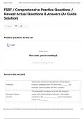 FSRT &sol; Comprehensive Practice Questions &sol; Newest Actual Questions & Answers &lpar;A&plus; Guide Solution&rpar;