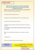 MH Practice Questions and Correct Detailed  Answers &lpar;Verified Answers&rpar; &vert;&vert;Already Graded  A&plus;&vert;&vert;Newest Version
