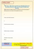 MH Test 1 Questions and Correct Detailed Answers  &lpar;Verified Answers&rpar; &vert;&vert;Already Graded A&plus;&vert;&vert;Newest  Version