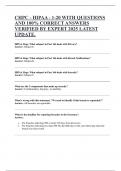 CHPC - HIPAA - 1-20 WITH QUESTIONS AND 100&percnt; CORRECT ANSWERS VERIFIED BY EXPERT 2025 LATEST UPDATE&period;