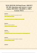 NUR 120&sol;NUR 120 Final Exam &vert; 100 OUT OF 100 &vert; Questions and Answers &vert; Latest Update 2025&sol;2026 &vert; GRADED A &vert; 100&percnt; Correct- WCU