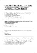 CHPC EXAM STUDY SET 1 TEST WITH QUESTIONS AND 100&percnt; CORRECT ANSWERS A&plus; GUARANTEED&excl;&excl;&excl;