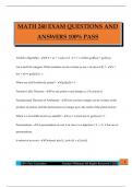 MATH 240 EXAM QUESTIONS AND ANSWERS 100&percnt; PASS