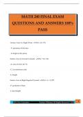 MATH 240 FINAL EXAM QUESTIONS AND ANSWERS 100&percnt; PASS
