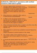 SURGICAL SPECIALTY questions with verified solutions 2025 latest update
