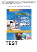 Test Bank - Nursing in Today's World&colon; Trends&comma; Issues&comma; and Management&comma; 12th Edition &lpar;Buckway&comma; 2023&rpar;&comma; Chapter 1-15 &vert; All Chapters