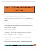 MHIC Exam Questions and Answers 100&percnt; Pass