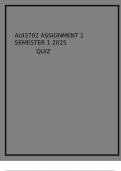 AUI3702 ASSIGNMENT 1 SEMESTER 1 2025&lpar;QUIZ&rpar;