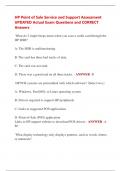 HP Point of Sale Service and Support Assessment  UPDATED Actual Exam Questions and CORRECT  Answers
