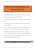 N471 Trauma Exam Questions and Answers 100&percnt; Pass