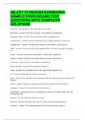MILADY STANDARD BARBERING SAMPLE STATE BOARD TEST QUESTIONS WITH COMPLETE SOLUTIONS