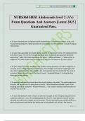NURS360 HESI Adolescents level 2 &lpar;A's&rpar; Exam Questions And Answers &vert;Latest 2025 &vert; Guaranteed Pass