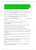 MILADY STANDARD BARBERING CH &num;18 HAIR COLOURING AND LIGHTING EXAM QUESTIONS AND ANSWERS
