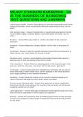 MILADY STANDARD BARBERING - CH 21 THE BUSINESS OF BARBERING TEST QUESTIONS AND ANSWERS