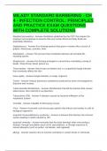 MILADY STANDARD BARBERING - CH 4 - INFECTION CONTROL&colon; PRINCIPLES AND PRACTICE EXAM QUESTIONS WITH COMPLETE SOLUTIONS