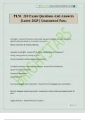 PLSC 210 Exam Questions And Answers &vert;Latest 2025 &vert; Guaranteed Pass