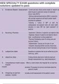 HESI SPECIALTY EXAM questions with complete solutions updated to pass