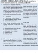 HESI RN MEDICAL SURGICAL EXAM questions well answered already passed &lpar;updated&rpar;