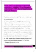 ESOL OAE Foundations of Language  Acquisition 2024&sol;2025 Exam Questions  and Answers 100&percnt; Guaranteed Success  &vert; Already Rated A&plus; 