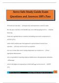 Serve Safe Study Guide Exam Questions and Answers 100&percnt; Pass