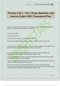 Practice Lab 2 - Test 2 Exam Questions And Answers &vert;Latest 2025 &vert; Guaranteed Pass&period;
