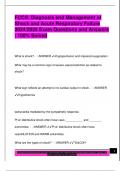 FCCS&colon; Diagnosis and Management of  Shock and Acute Respiratory Failure  2024&sol;2025 Exam Questions and Answers  &vert; 100&percnt; Solved